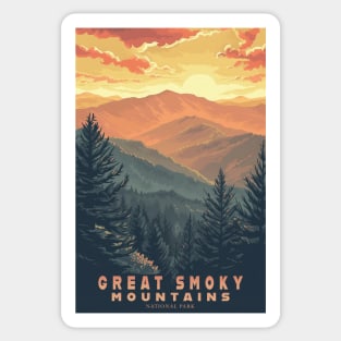 Great Smoky Mountains national park travel poster Sticker